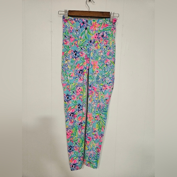 Lilly Pulitzer High-Rise Leggings Amalfi Blue Alligator Isle - Picture 3 of 6